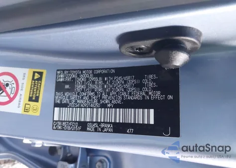 2009 Toyota Highlander from USA, damaged, VIN JTEES41A092146250